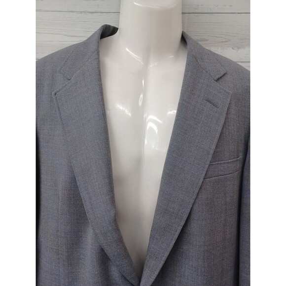 Vtg American Trend Mens Blazer Jacket Gray 44R Gold Buttons - Picture 2 of 8